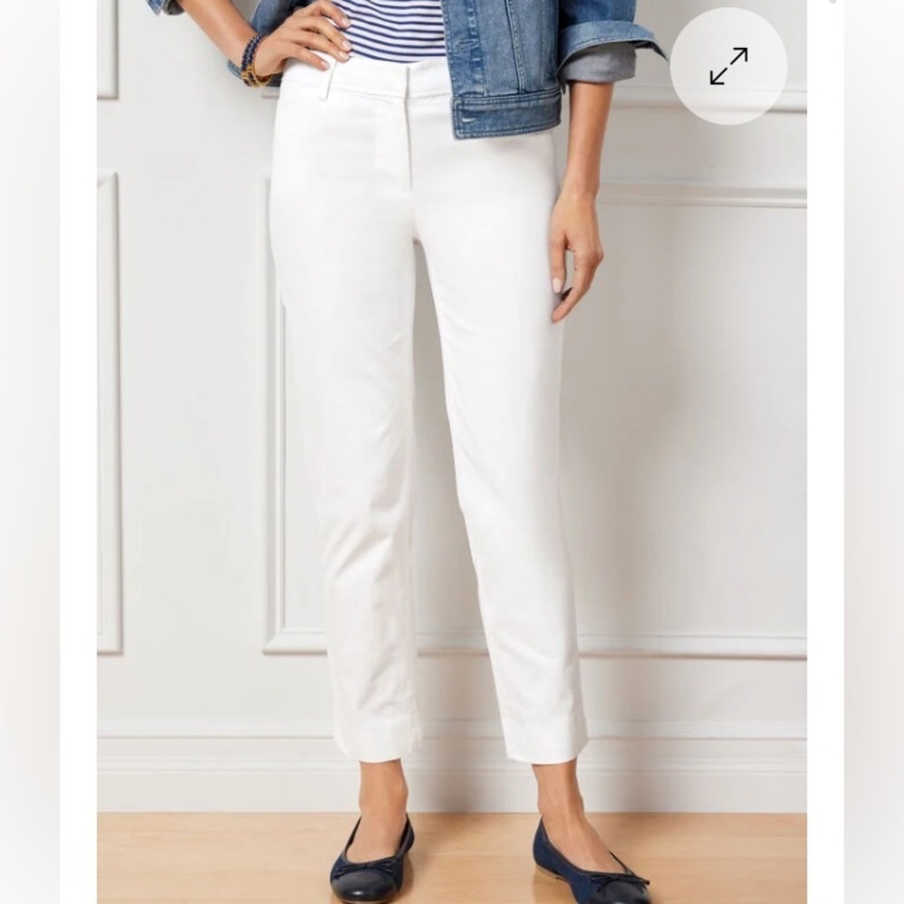 New Talbots white perfect crop pants size 4p